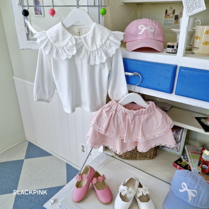 Black Pink - Korean Children Fashion - #Kfashion4kids - Spring Big Collar Tee - 11