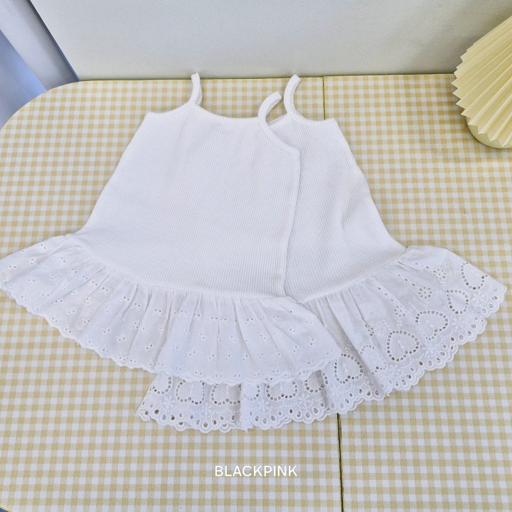 Black Pink - Korean Children Fashion - #childofig - Layered Lace Sleeveless - 8