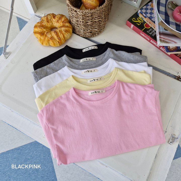 Black Pink - Korean Children Fashion - #childrensboutique - Spring Basic Tee