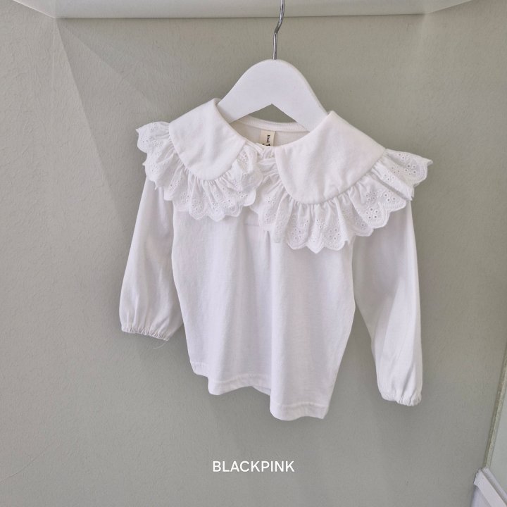 Black Pink - Korean Children Fashion - #discoveringself - Spring Big Collar Tee - 6