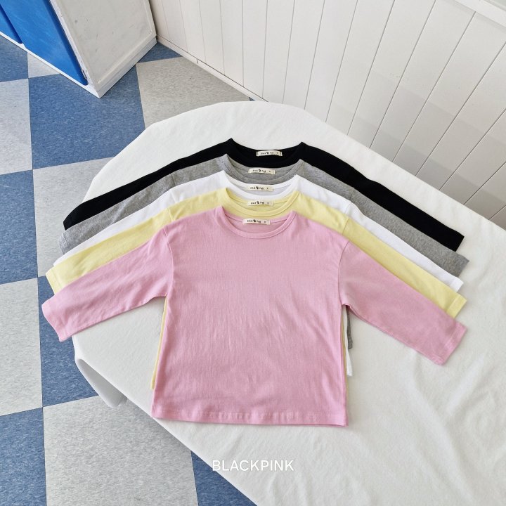 Black Pink - Korean Children Fashion - #discoveringself - Spring Basic Tee - 3