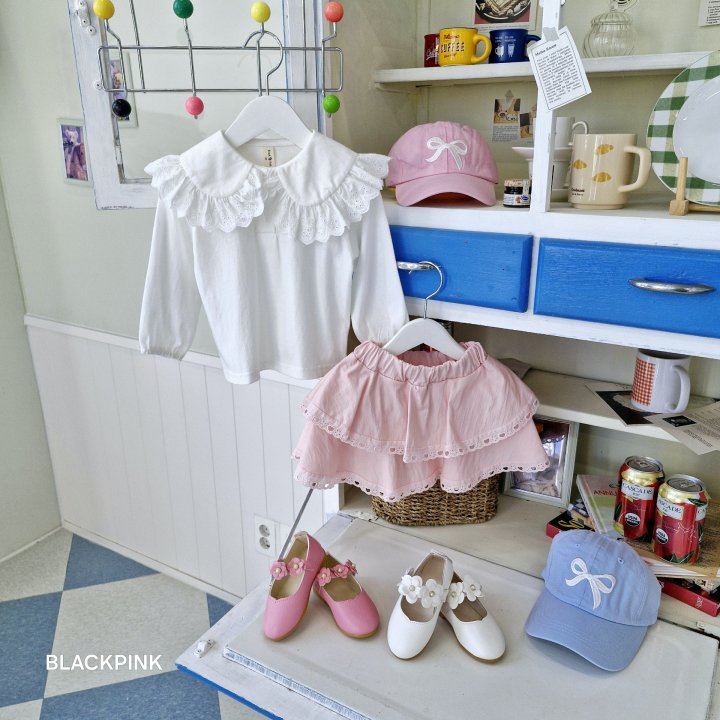 Black Pink - Korean Children Fashion - #fashionkids - Spring Big Collar Tee - 7