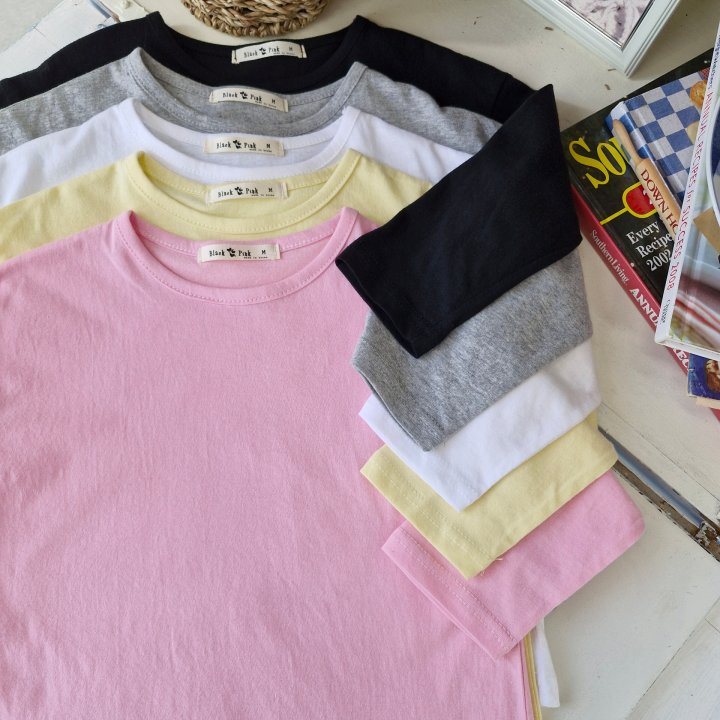 Black Pink - Korean Children Fashion - #discoveringself - Spring Basic Tee - 4