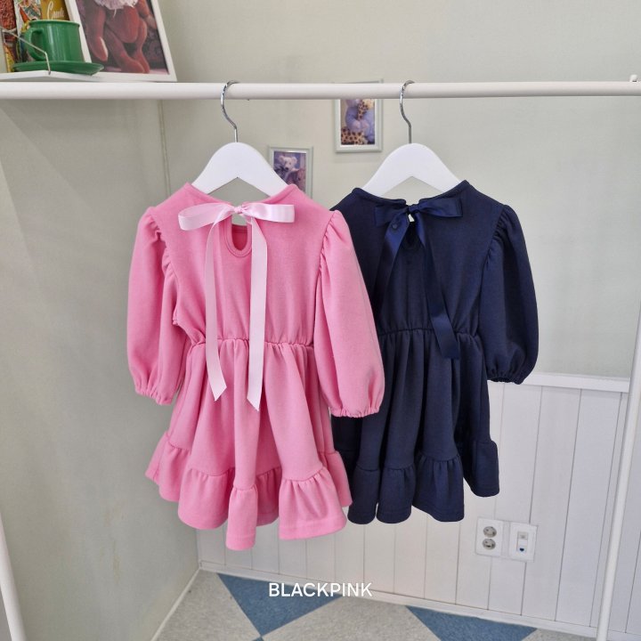 Black Pink - Korean Children Fashion - #kidsshorts - Ellie Frill Ribbon One-piece - 3