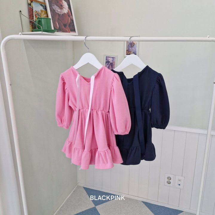 Black Pink - Korean Children Fashion - #kidsshorts - Ellie Frill Ribbon One-piece - 4