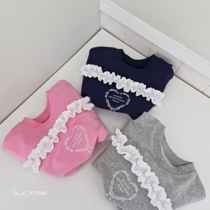 Black Pink - Korean Children Fashion - #kidsstore - Hazel Lace Sweatshirts - 2