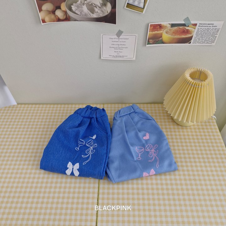 Black Pink - Korean Children Fashion - #todddlerfashion - Denim Printed Pants - 10