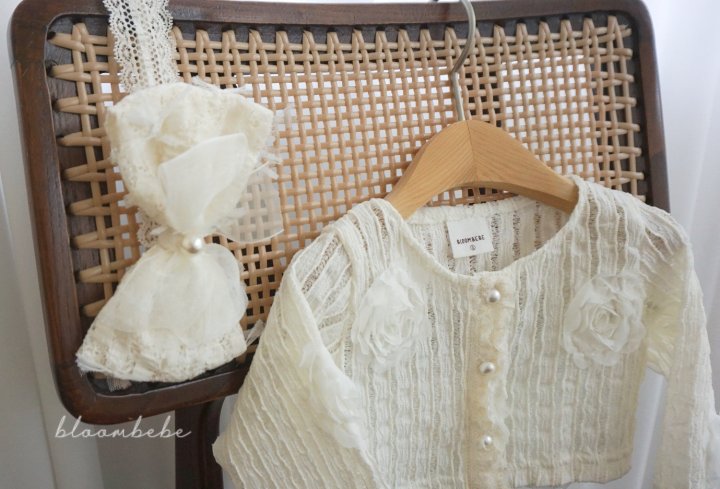 Bloombebe - Korean Baby Fashion - #babyfashion - Rose Lace Suit Cardigan Set - 10