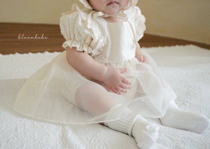 Bloombebe - Korean Baby Fashion - #babyfashion - Petit Lace Bonnet Set - 7