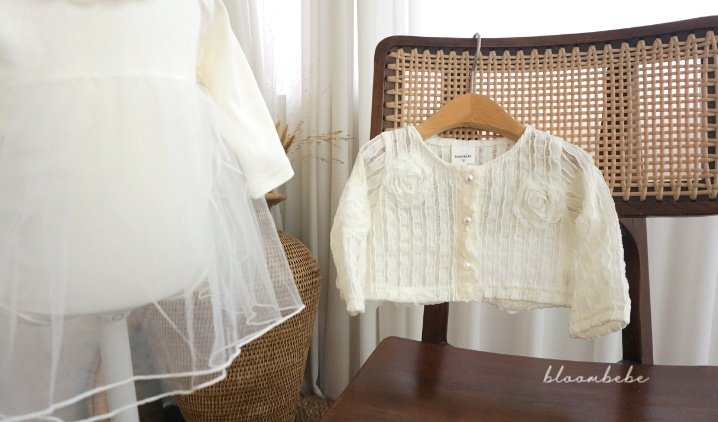 Bloombebe - Korean Baby Fashion - #babygirlfashion - Rose Lace Suit Cardigan Set - 12