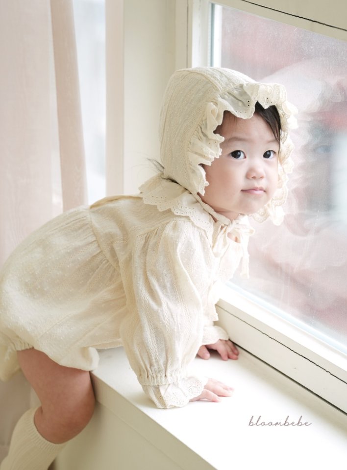 Bloombebe - Korean Baby Fashion - #babylifestyle - Jacquard Cotton Bonnet Set - 6