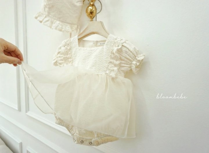 Bloombebe - Korean Baby Fashion - #babyoninstagram - Petit Lace Bonnet Set - 11