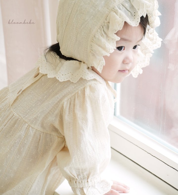 Bloombebe - Korean Baby Fashion - #babyootd - Jacquard Cotton Bonnet Set - 8