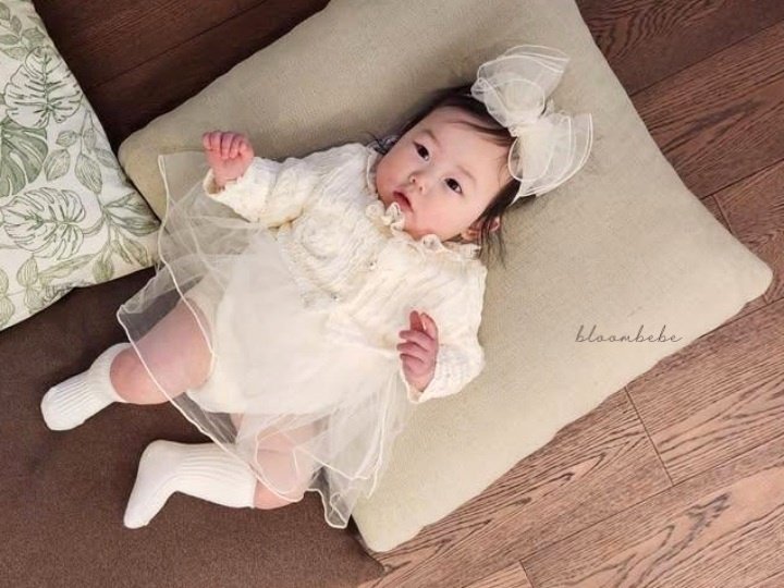Bloombebe - Korean Baby Fashion - #babyoutfit - Rose Lace Suit Cardigan Set - 2