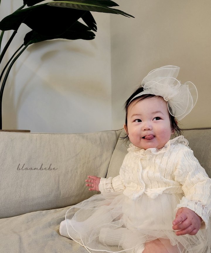 Bloombebe - Korean Baby Fashion - #babywear - Rose Lace Suit Cardigan Set - 4