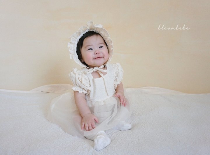 Bloombebe - Korean Baby Fashion - #onlinebabyshop - Petit Lace Bonnet Set - 2