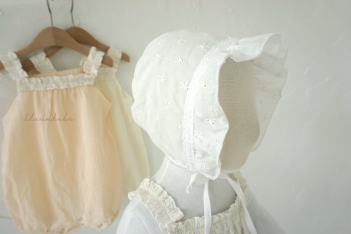 Bloombebe - Korean Baby Fashion - #onlinebabyshop - Ribbon Embroidery Bonnet - 4