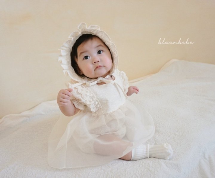 Bloombebe - Korean Baby Fashion - #smilingbaby - Petit Lace Bonnet Set - 3