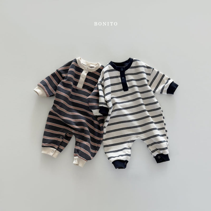 Bonito - Korean Baby Fashion - #babyfashion - Button Stripe Suit