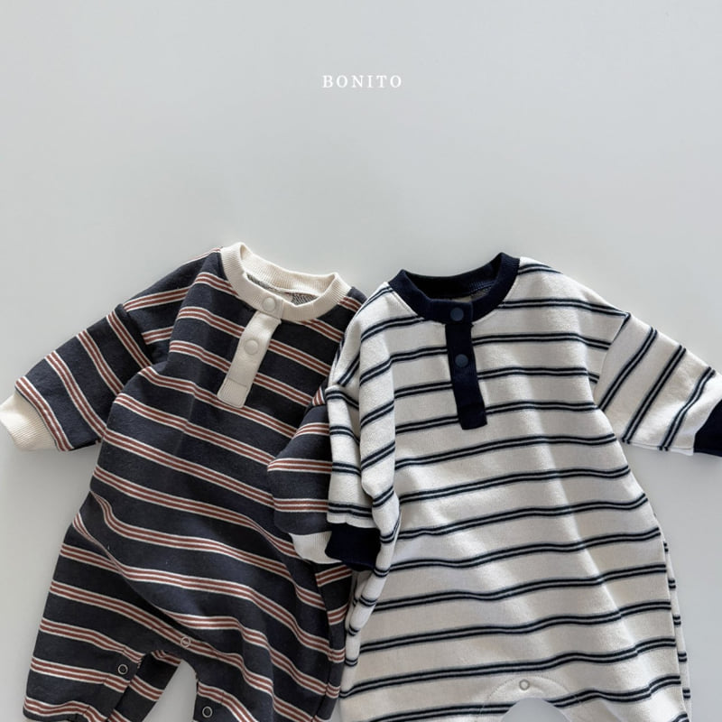 Bonito - Korean Baby Fashion - #babygirlfashion - Button Stripe Suit - 3
