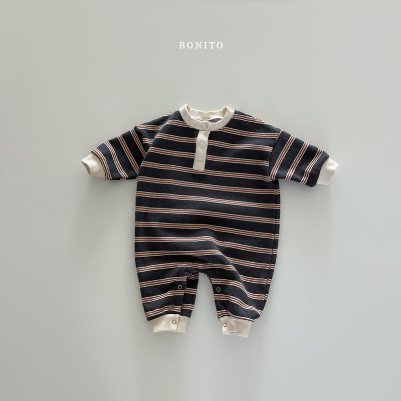 Bonito - Korean Baby Fashion - #babygirlfashion - Button Stripe Suit - 4
