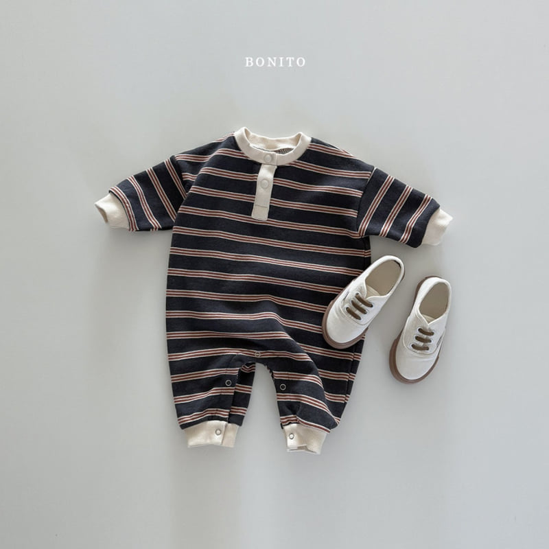Bonito - Korean Baby Fashion - #babyoninstagram - Button Stripe Suit - 5