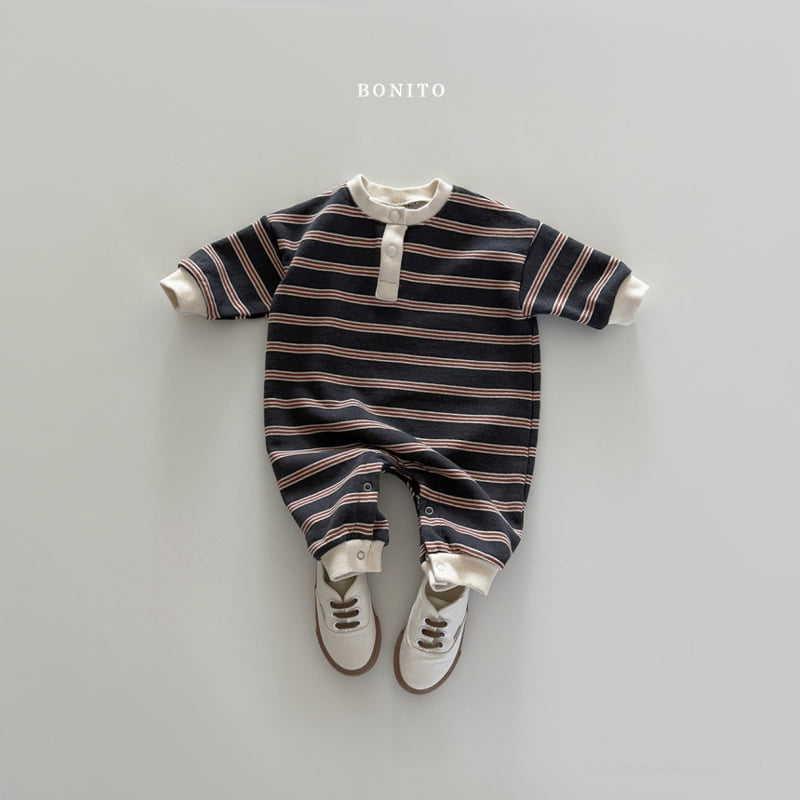 Bonito - Korean Baby Fashion - #babyootd - Button Stripe Suit - 6
