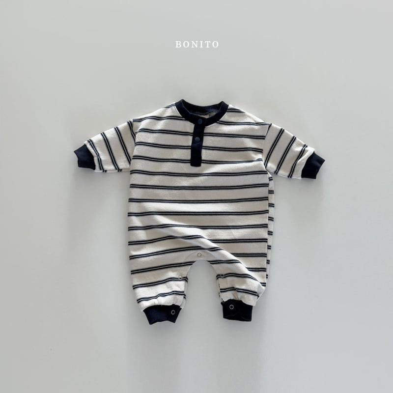 Bonito - Korean Baby Fashion - #babyoutfit - Button Stripe Suit - 7