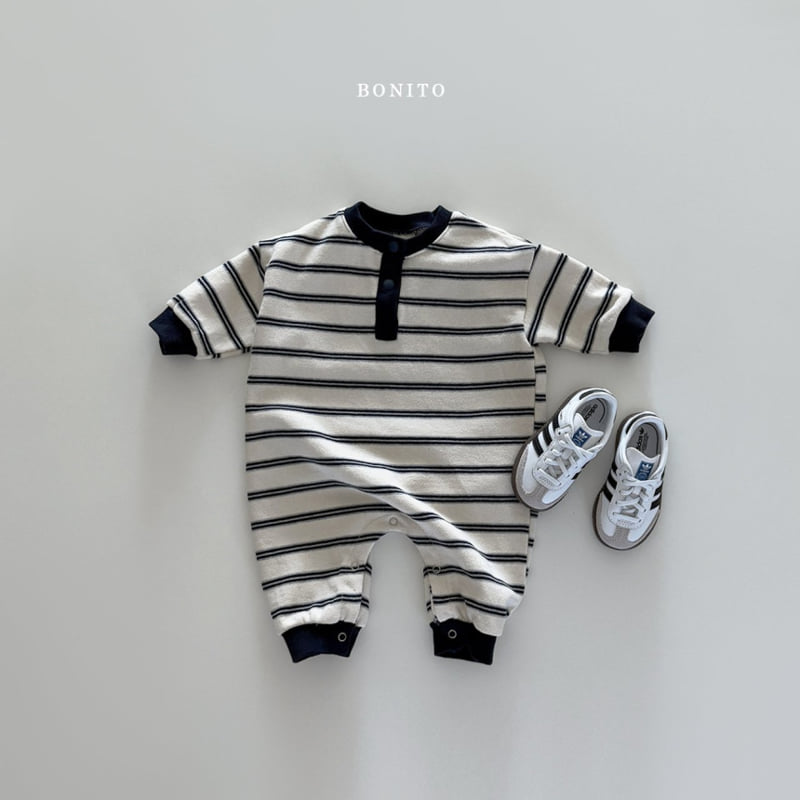 Bonito - Korean Baby Fashion - #babyoutfit - Button Stripe Suit - 8