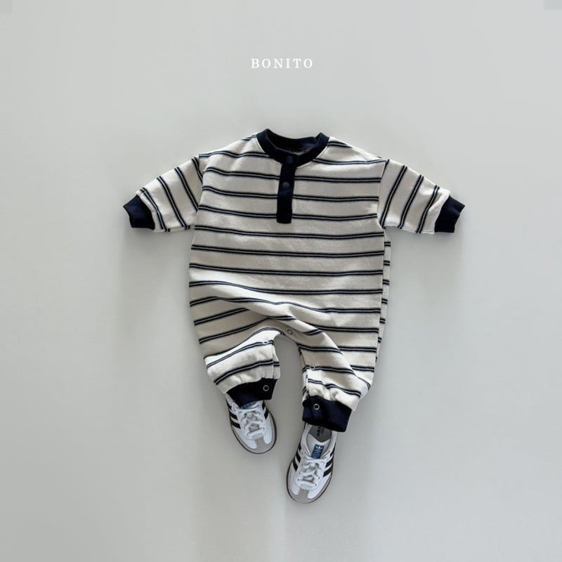 Bonito - Korean Baby Fashion - #babywear - Button Stripe Suit - 9