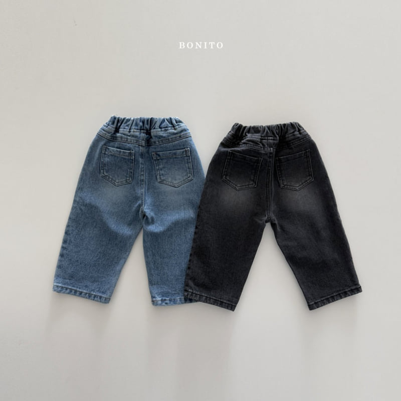 Bonito - Korean Children Fashion - #childofig - Cat Brush Denim Pants - 3