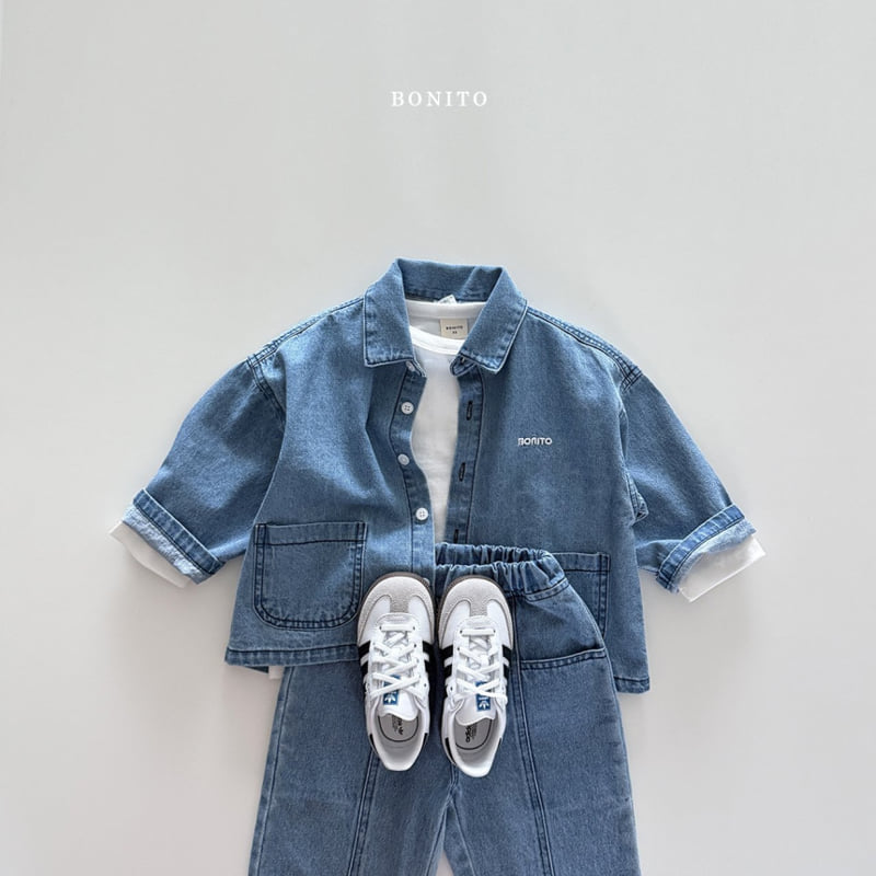 Bonito - Korean Children Fashion - #childofig - Pocket Denim Shirt - 5