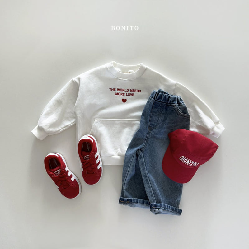 Bonito - Korean Children Fashion - #childofig - Cat Brush Denim Pants - 4