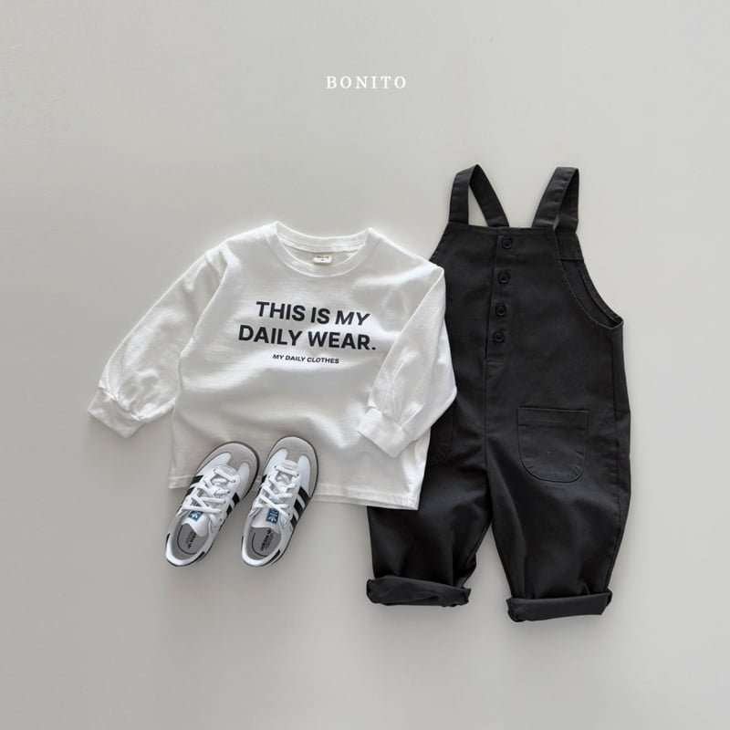 Bonito - Korean Children Fashion - #childrensboutique - Cotton Button Overalls - 9
