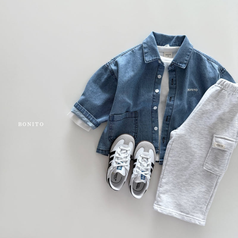 Bonito - Korean Children Fashion - #kidsshorts - Pocket Denim Shirt - 10
