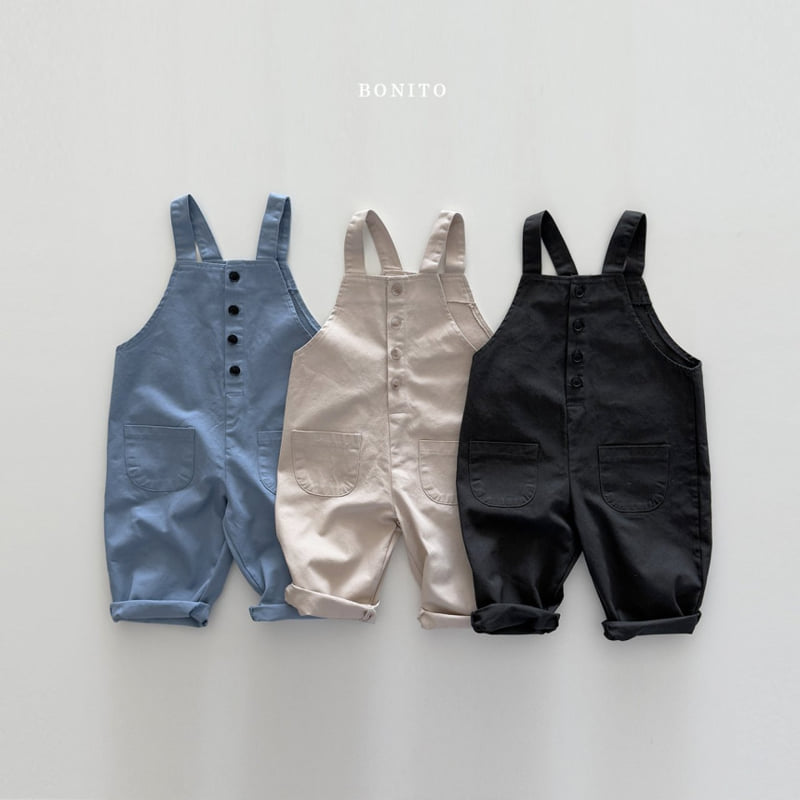 Bonito - Korean Children Fashion - #kidzfashiontrend - Cotton Button Overalls