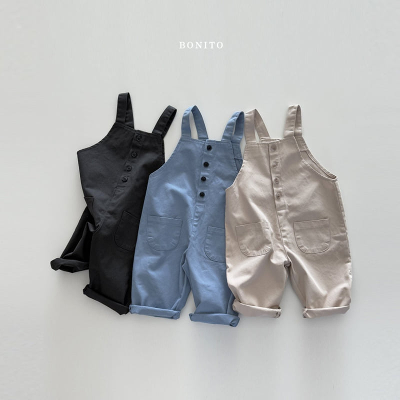 Bonito - Korean Children Fashion - #littlefashionista - Cotton Button Overalls - 3
