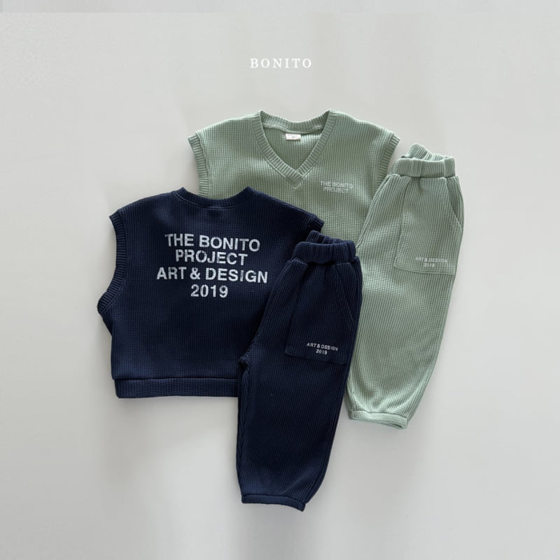 Bonito - Korean Children Fashion - #Kfashion4kids - Waffle Vest Set-up - 4