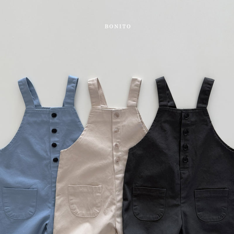 Bonito - Korean Children Fashion - #littlefashionista - Cotton Button Overalls - 4
