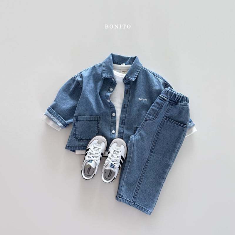 Bonito - Korean Children Fashion - #toddlerclothing - Pocket Denim Shirt - 4