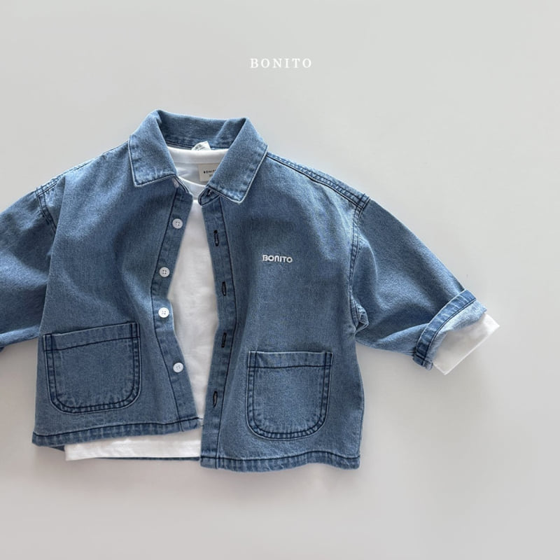 Bonito - Korean Children Fashion - #todddlerfashion - Pocket Denim Shirt - 2