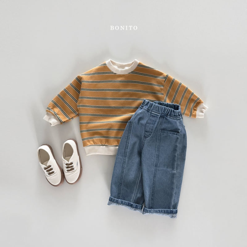 Bonito - Korean Children Fashion - #todddlerfashion - Two-tone Stripe Sweatshirts - 4