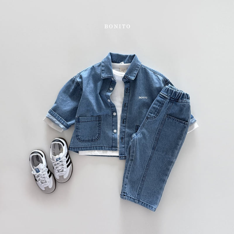 Bonito - Korean Children Fashion - #toddlerclothing - Pocket Denim Shirt - 3
