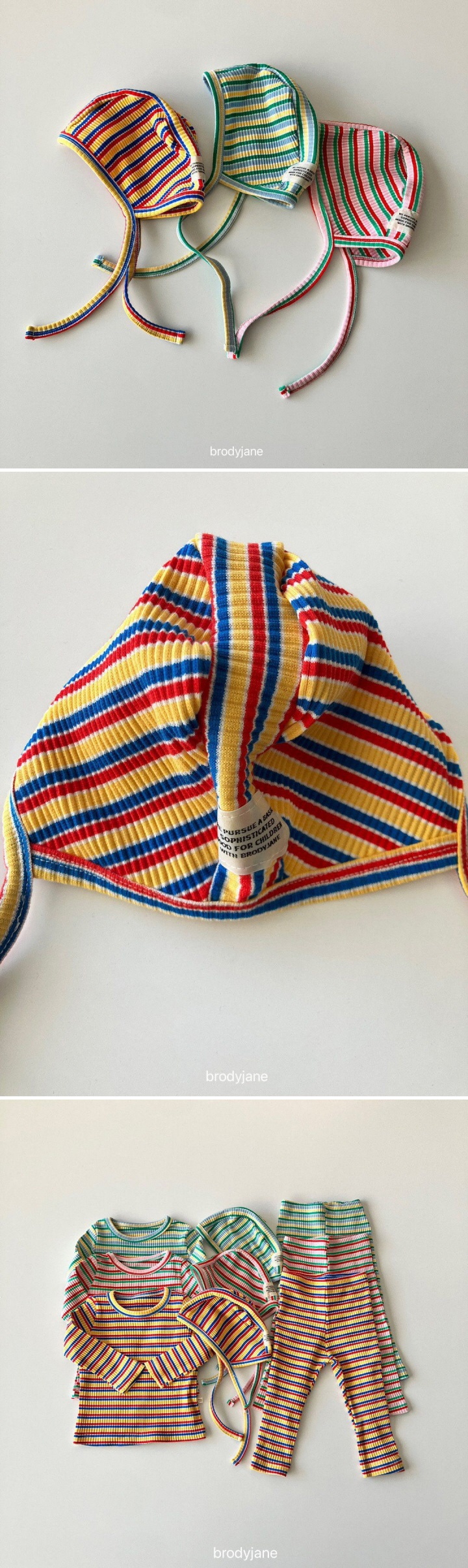 Brody Jane - Korean Baby Fashion - #babylifestyle - Multi Stripe Bonnet