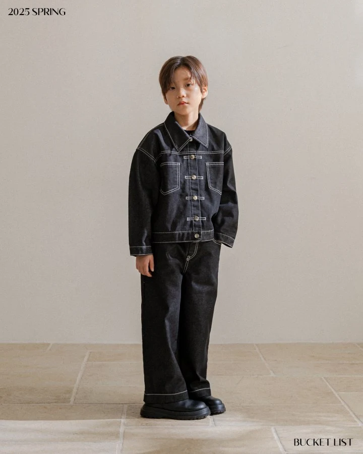 Bucket List - Korean Children Fashion - #Kfashion4kids - Non Fade Denim Pants