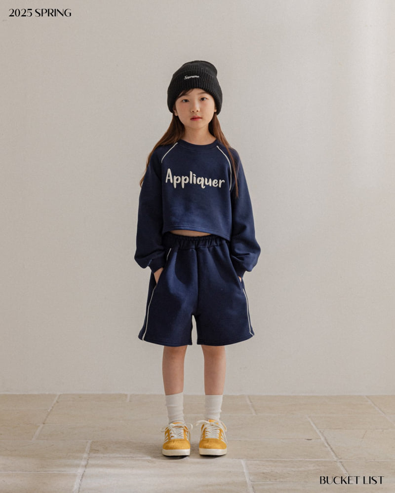 Bucket List - Korean Children Fashion - #Kfashion4kids - Appliquer Crop Sweatshirts - 12
