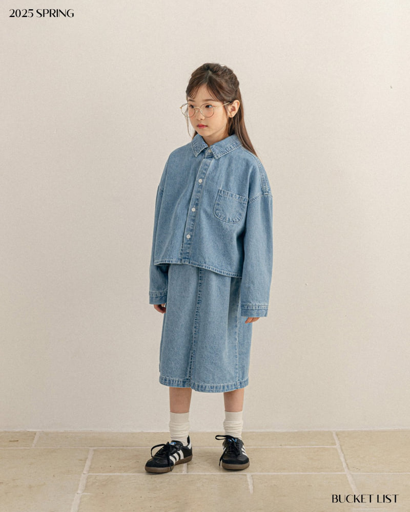 Bucket List - Korean Children Fashion - #Kfashion4kids - Basic Denim Skirt - 10