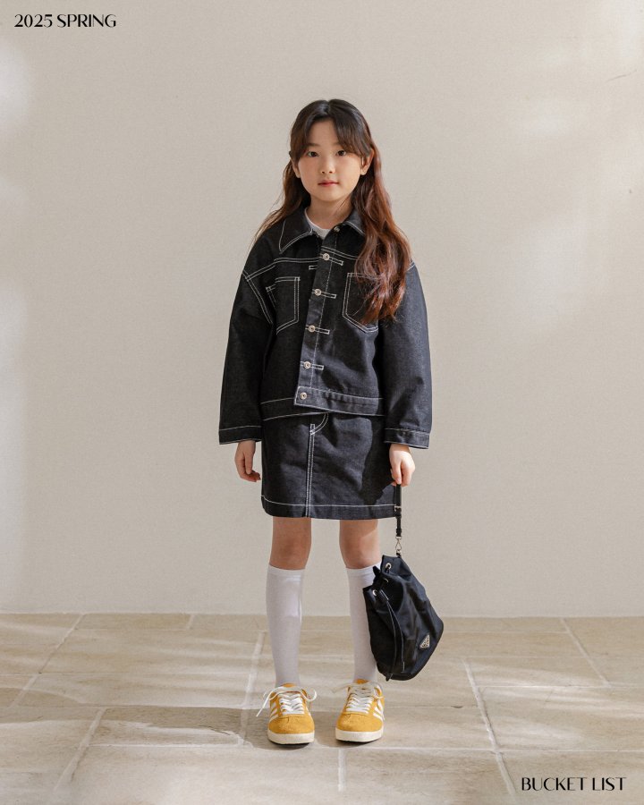 Bucket List - Korean Children Fashion - #Kfashion4kids - Non Fade Denim Skirt - 2