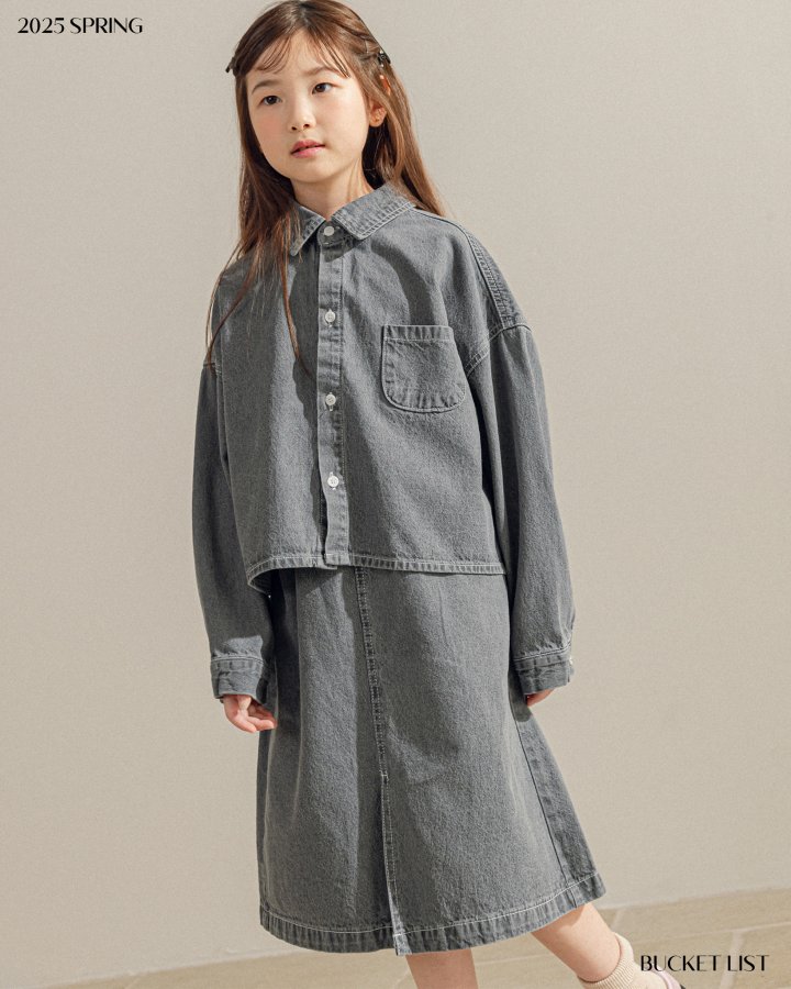 Bucket List - Korean Children Fashion - #childofig - Basic Denim Skirt - 2