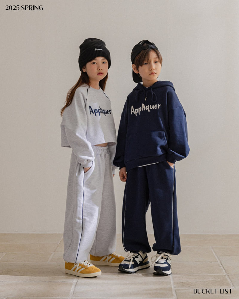 Bucket List - Korean Children Fashion - #childofig - Appliquer Jogger Pants